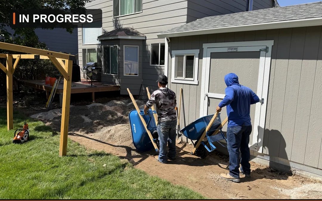 Nikao crew preparing the base for the Highlands Ranch paver patio